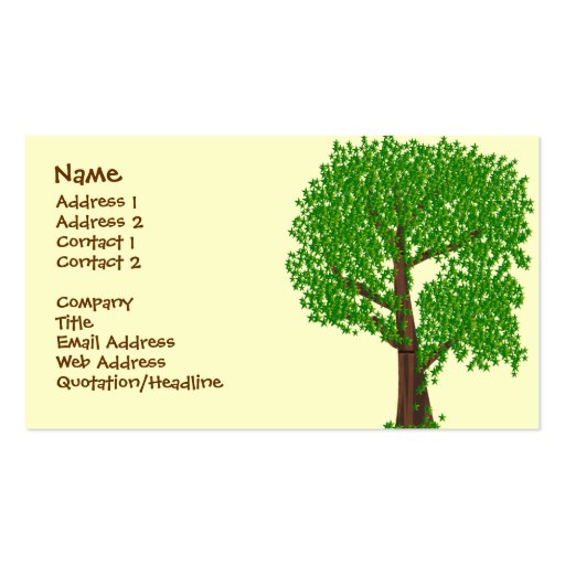 An Odd Tree Business Cards (front side)