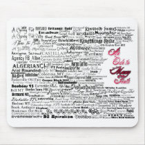 An Ode to Many Fonts Mousepad by egichii An Ode to Many Fonts Mousepad