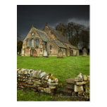 An Old Church Under A Dark Sky Post Card