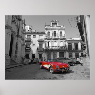 An old Corvette in old Havana Posters by srompen