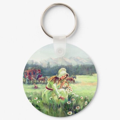 AN OLD FASHIONED GIRL by SHARON SHARPE Key Chain by sharonsharpe
