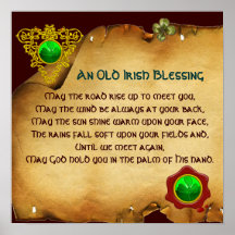 An Old Irish Blessing Parchment, Square Posters
