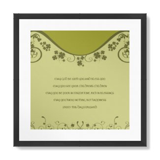 AN OLD IRISH WEDDING Blessing Clover Swirls print