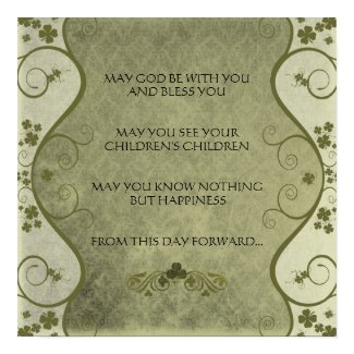 AN OLD IRISH WEDDING Blessing Distressed Damask print
