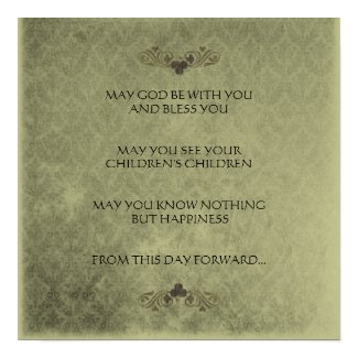 AN OLD IRISH WEDDING Blessing Distressed Damask print