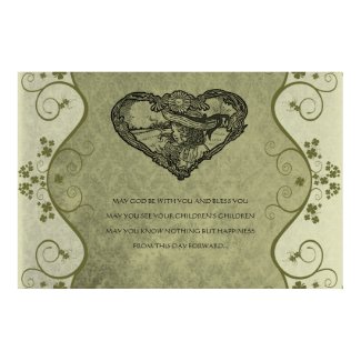 AN OLD IRISH WEDDING Blessing Distressed Damask print