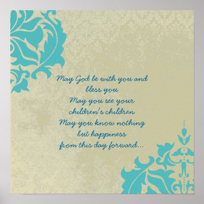 An Old Irish Wedding Blessing Distressed Damask Posters By Samack