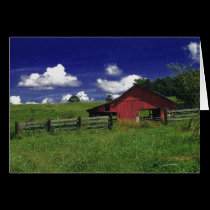 An Old Red Barn on a Hot Summer Day cards
