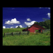 An Old Red Barn on a Hot Summer Day posters