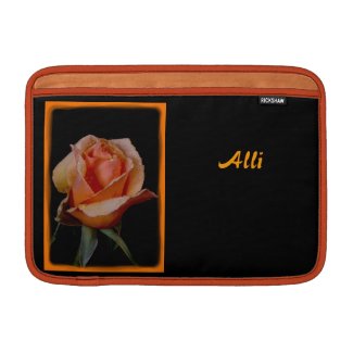 An Orange Rose on Black 11" MacBook Air Sleeves