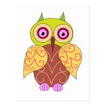 An owl drawing post cards