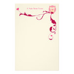 An Owl with Hearts, A Note from Name Stationery Design