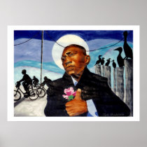 man, polestarimages, african-american, black, bikes, urban, birds, rose, male, Poster with custom graphic design