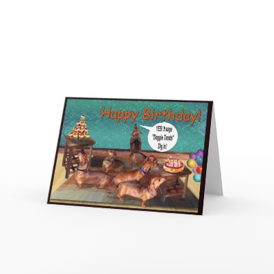 An unplanned Dachshund Birthday Party! Card by relativeperceptions