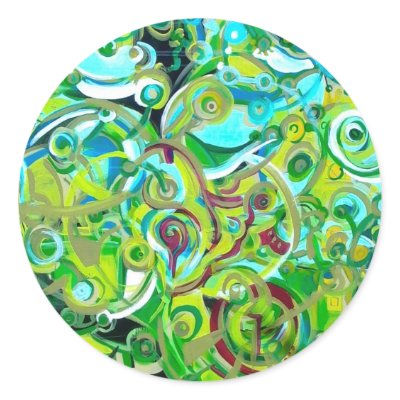 Anahata - energies open round sticker by whittyart