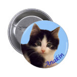 Anakin Two Legged Cat Logo, Cute Kitten Button