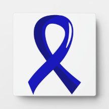 Anal Cancer Blue Ribbon 3 Photo Plaques