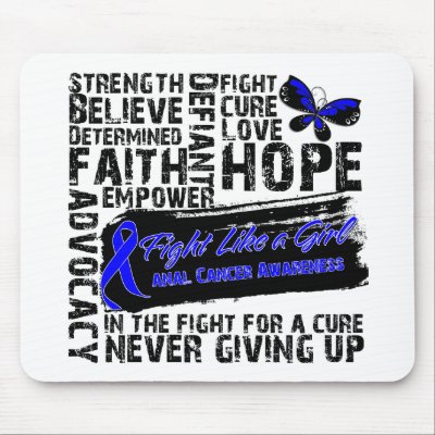 Anal Cancer Collage - Fight Like a Girl Mouse Pad by MissionWeCanDoIt