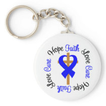 Anal Cancer Faith Hope Love Cross Keychain