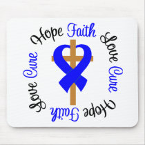 Anal Cancer Faith Hope Love Cross Mouse Mats