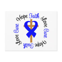 Anal Cancer Faith Hope Love Cross Postcard