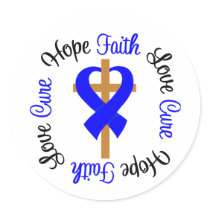 Anal Cancer Faith Hope Love Cross Sticker