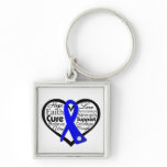 Anal Cancer Heart Ribbon Collage Key Chains
