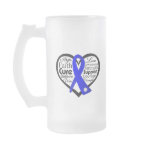 Anal Cancer Heart Ribbon Collage Mugs