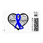 Anal Cancer Heart Ribbon Collage Postage Stamp