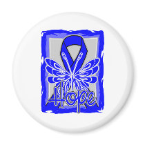 Anal Cancer Hope Butterfly Portrait Refrigerator Magnets