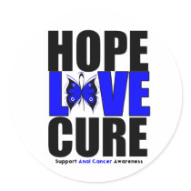 Anal Cancer Hope Love Cure Round Stickers