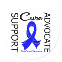 Anal Cancer Support Advocate Cure Round Sticker