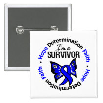 Anal Cancer Survivor Hope Determination Faith Pinback Buttons