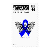 Anal Cancer Tribal Butterfly Ribbon Postage Stamps