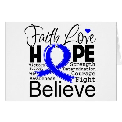Anal Cancer Typographic Faith Love Hope Cards by cancerapparel