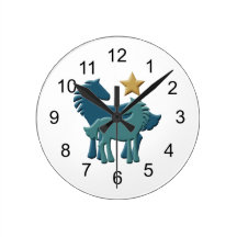 Analog Ponies Round Wall Clock