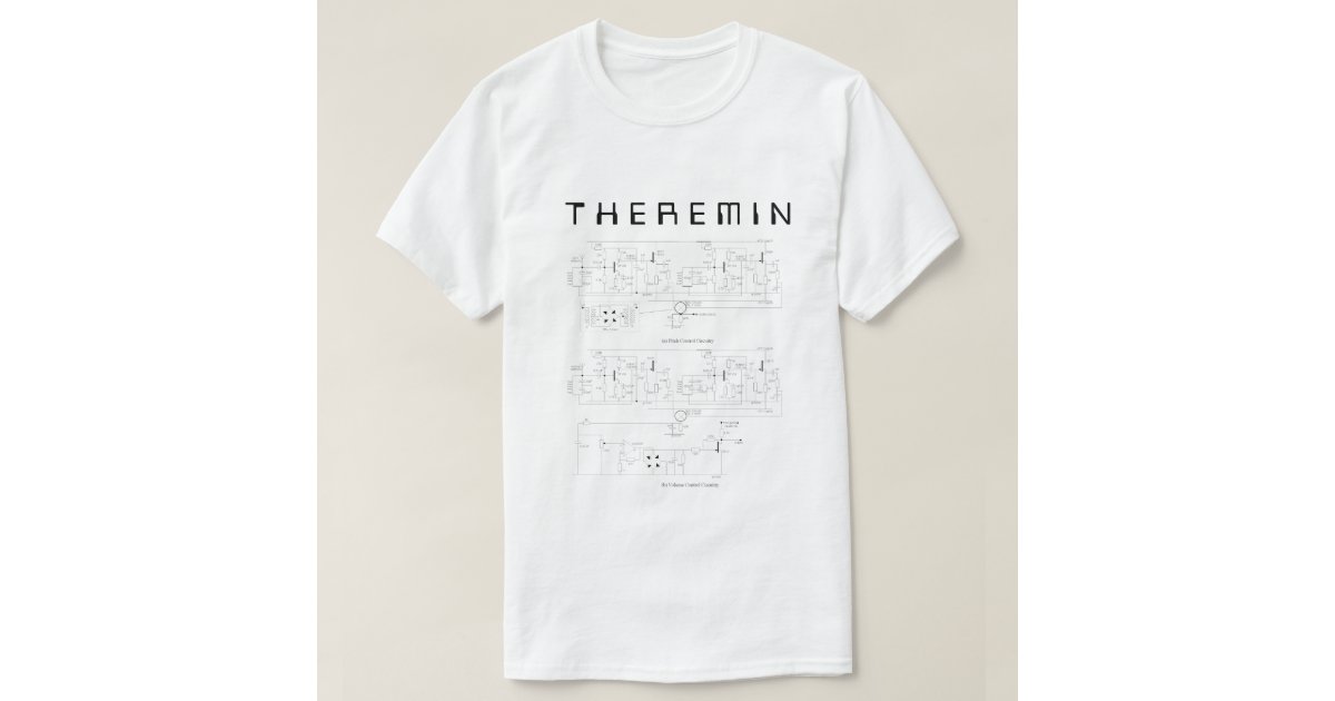 Analog Theremin Schematic, T H E R E M I N T-Shirt | Zazzle