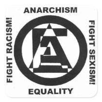 anarchism equality white sticker