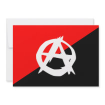 Anarchist Black White and Red Flag Invite
