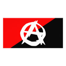 Anarchist Black White and Red Flag Photo Greeting Card