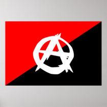 Anarchist Black White and Red Flag Poster