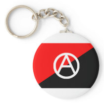 Anarchist flag with A symbol Key Chain
