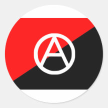 Anarchist flag with A symbol Round Sticker