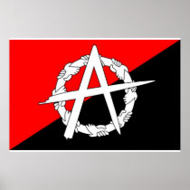 Anarchist hands flag poster