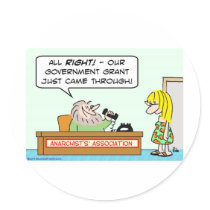 anarchists association government grant sticker