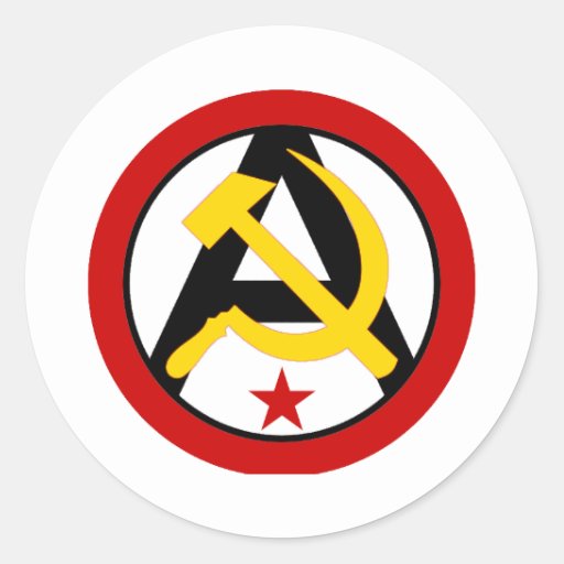 Anarcho Communist Logo Classic Round Sticker Zazzle