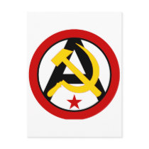 Anarcho-communist logo postcard