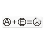 Anarchy + Equality = Peace Bumper Stickers