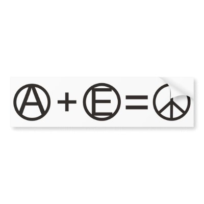 Anarchy + Equality = Peace Bumper Stickers by 2plus2equals5