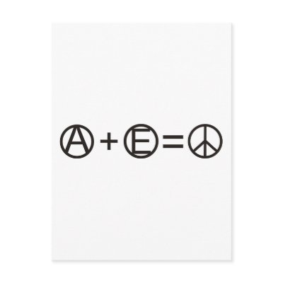 Anarchy + Equality = Peace Postcard by 2plus2equals5